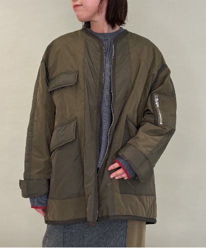 ZMUAE23280 al'aise modulation 異素材切り替えミリタリーライクノーカラーコート