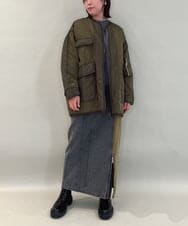 ZMUAE23280 al'aise modulation(アレーズモジュレーション) 異素材切り替えミリタリーライクブルゾン カーキ