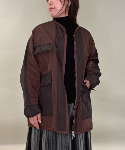 ZMUAE23280 al'aise modulation 異素材切り替えミリタリーライクノーカラーコート