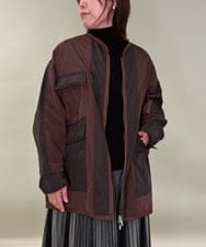 ZMUAE23280 al'aise modulation(アレーズモジュレーション) 異素材切り替えミリタリーライクブルゾン ブラウン