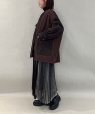 ZMUAE23280 al'aise modulation(アレーズモジュレーション) 異素材切り替えミリタリーライクブルゾン ブラウン