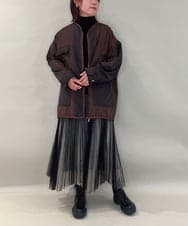 ZMUAE23280 al'aise modulation(アレーズモジュレーション) 異素材切り替えミリタリーライクブルゾン ブラウン