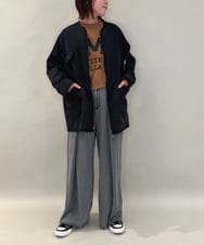 ZMUAE23280 al'aise modulation(アレーズモジュレーション) 異素材切り替えミリタリーライクブルゾン ブラック