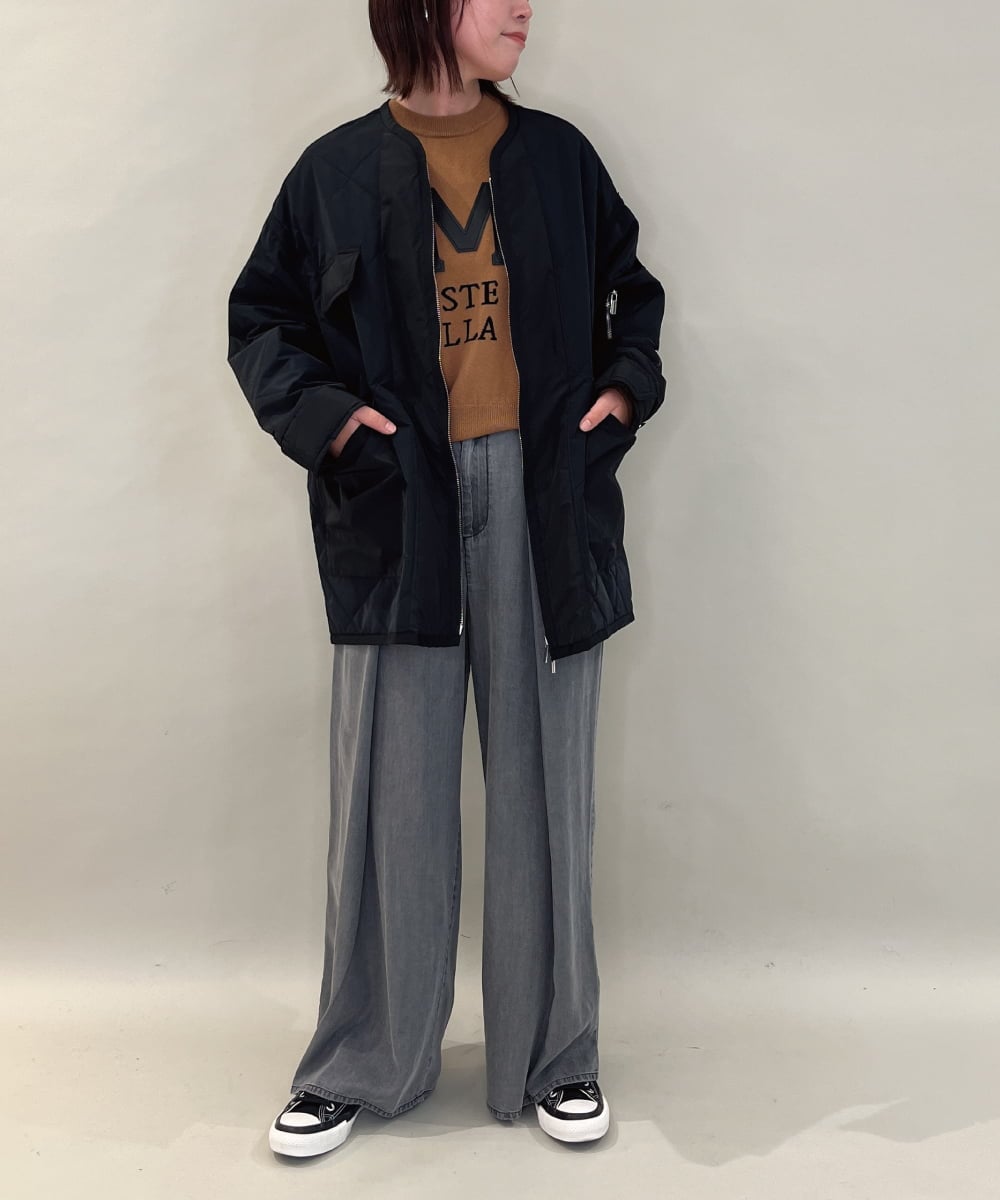 ZMUAE23280 al'aise modulation(アレーズモジュレーション) 異素材切り替えミリタリーライクブルゾン ブラック