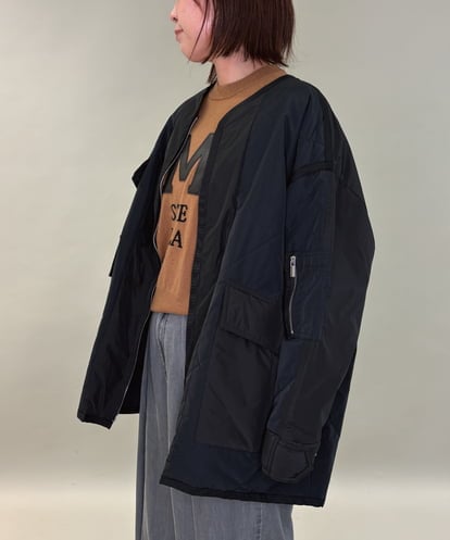 ZMUAE23280 al'aise modulation 異素材切り替えミリタリーライクノーカラーコート