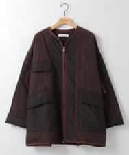 ZMUAE23280 al'aise modulation(アレーズモジュレーション) 異素材切り替えミリタリーライクノーカラーコート ブラウン