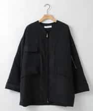 ZMUAE23280 al'aise modulation(アレーズモジュレーション) 異素材切り替えミリタリーライクノーカラーコート ブラック