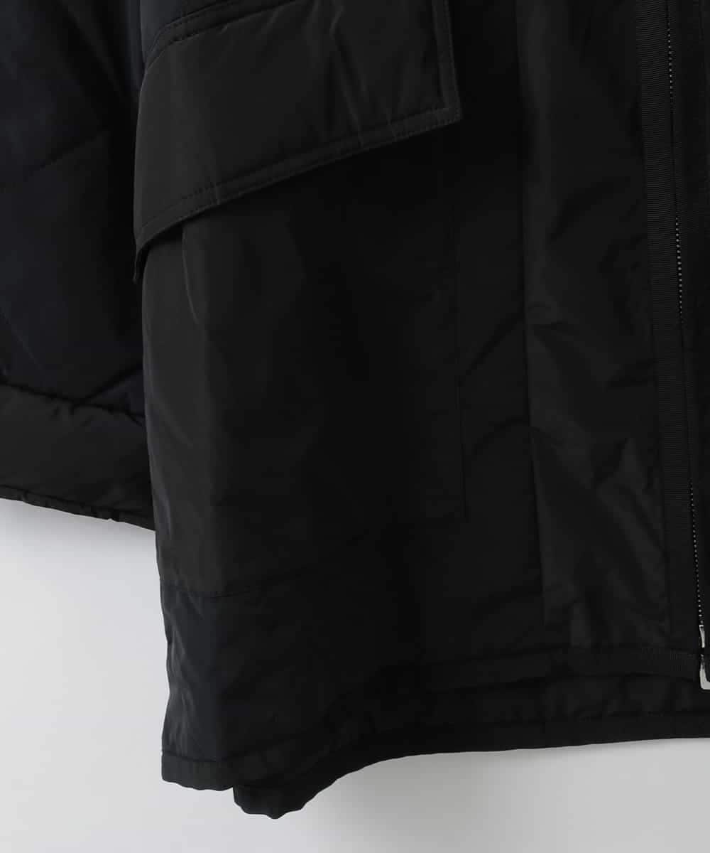 ZMUAE23280 al'aise modulation(アレーズモジュレーション) 異素材切り替えミリタリーライクノーカラーコート ブラック