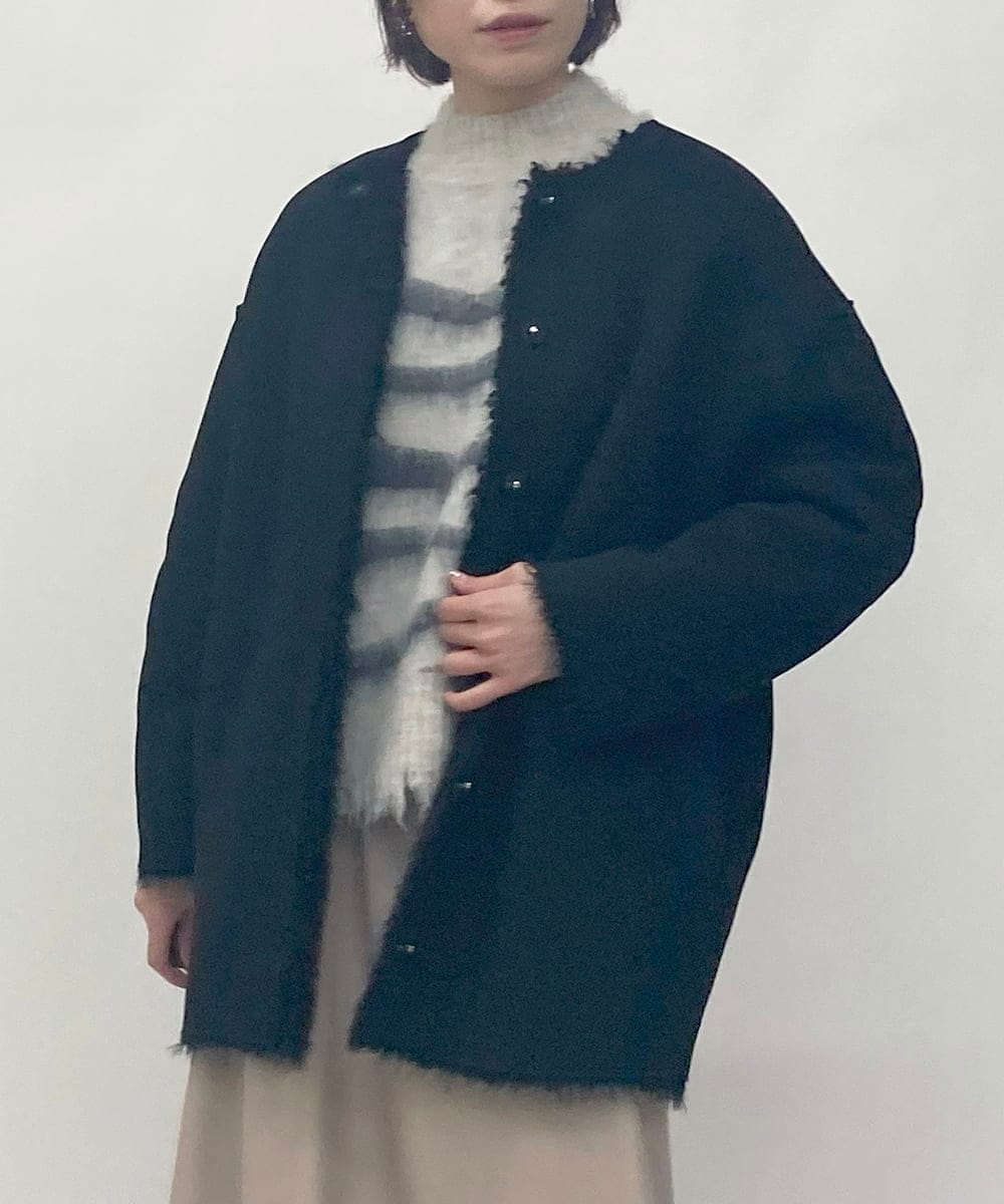 ZMUAW10320 al'aise modulation(アレーズモジュレーション) 【2WAY】エコファーコート ブラック