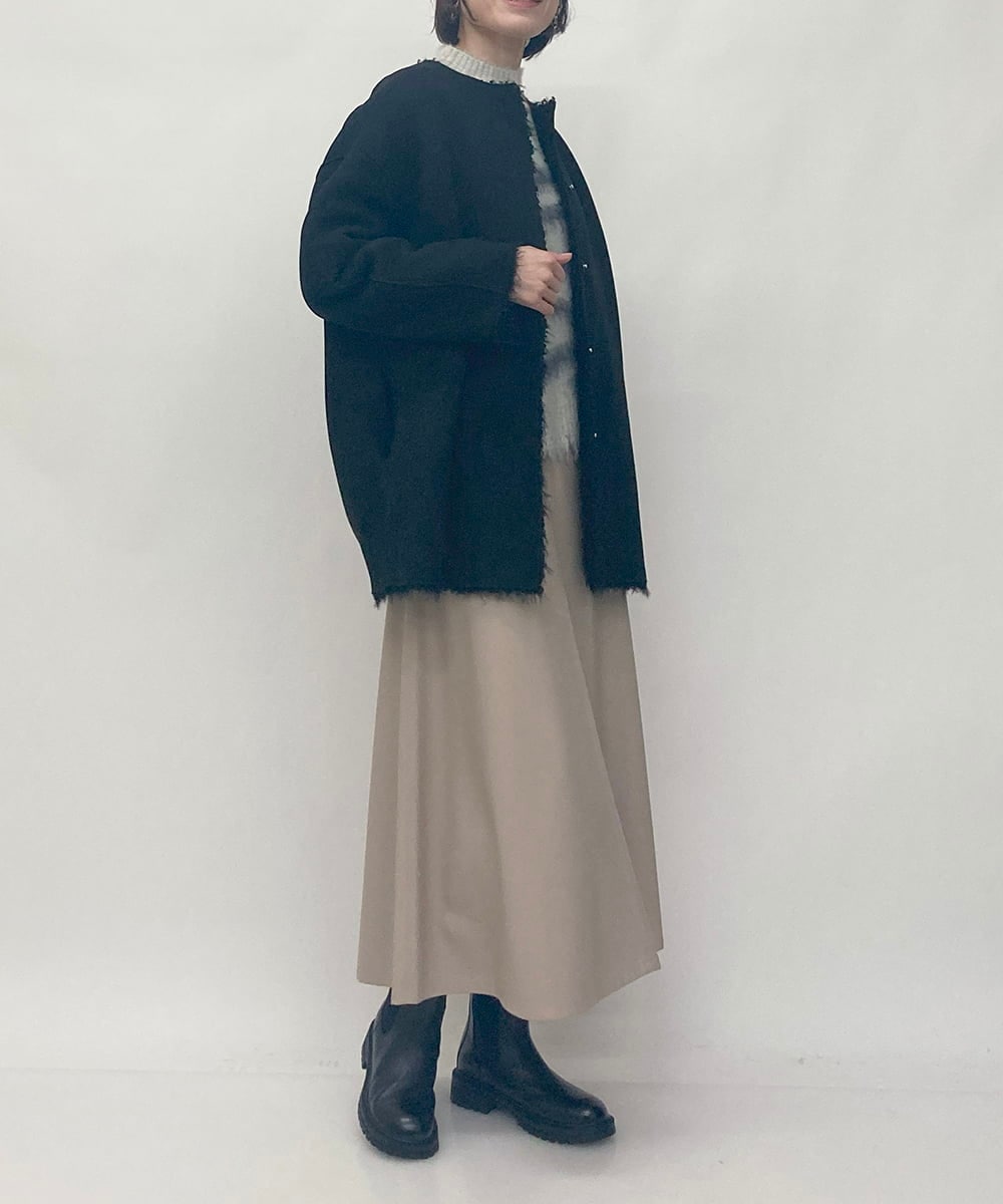 ZMUAW10320 al'aise modulation(アレーズモジュレーション) 【2WAY】エコファーコート ブラック