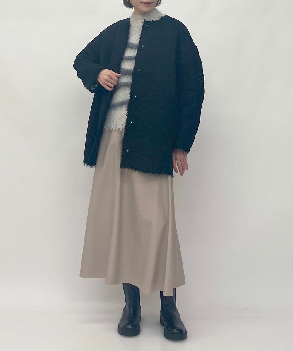 ZMUAW10320 al'aise modulation(アレーズモジュレーション) 【2WAY】エコファーコート ブラック