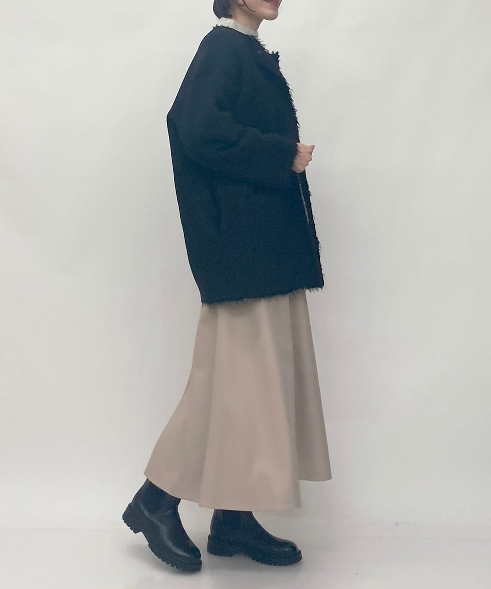 ZMUAW10320 al'aise modulation(アレーズモジュレーション) 【2WAY】エコファーコート ブラック