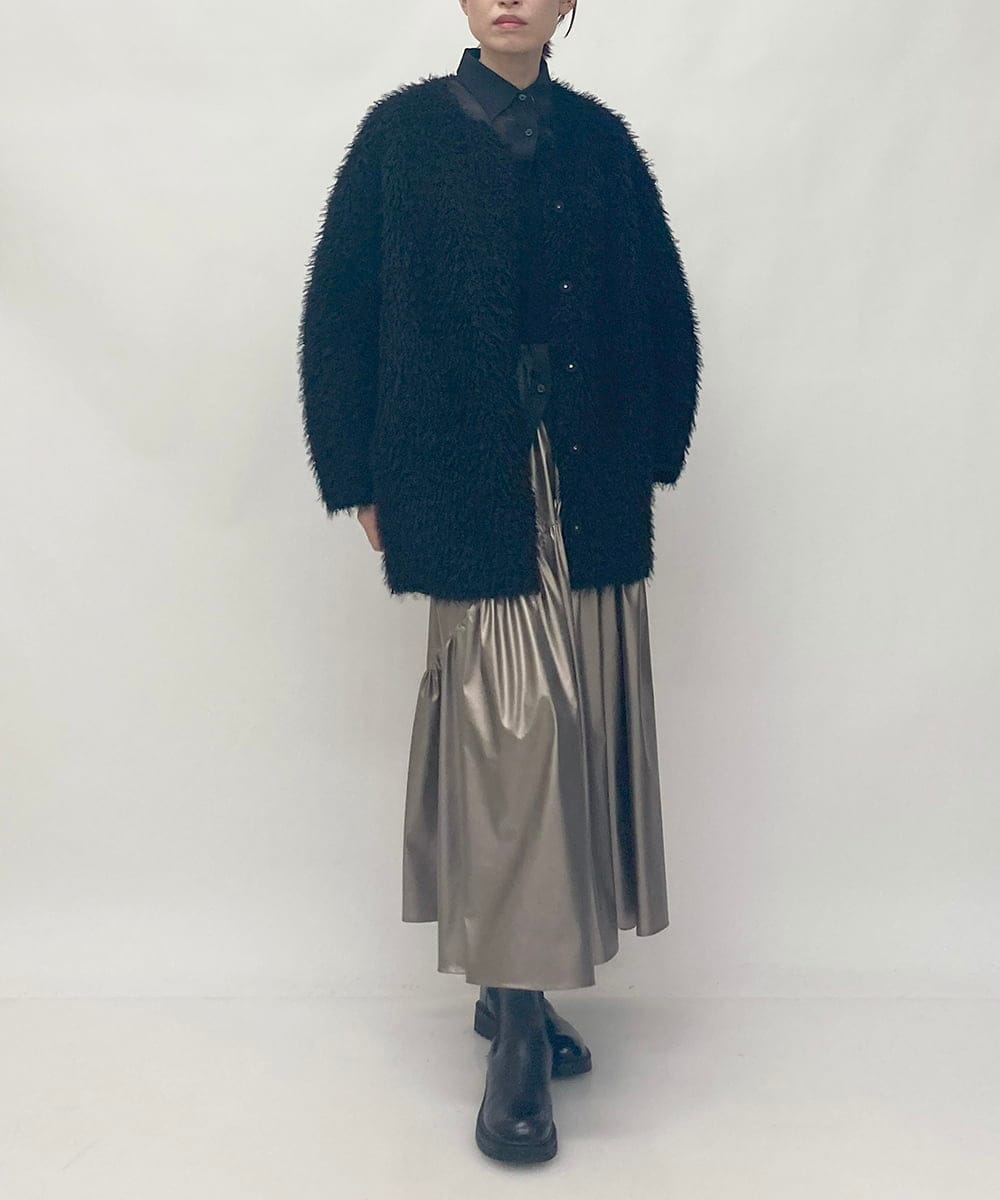 ZMUAW10320 al'aise modulation(アレーズモジュレーション) 【2WAY】エコファーコート ブラック