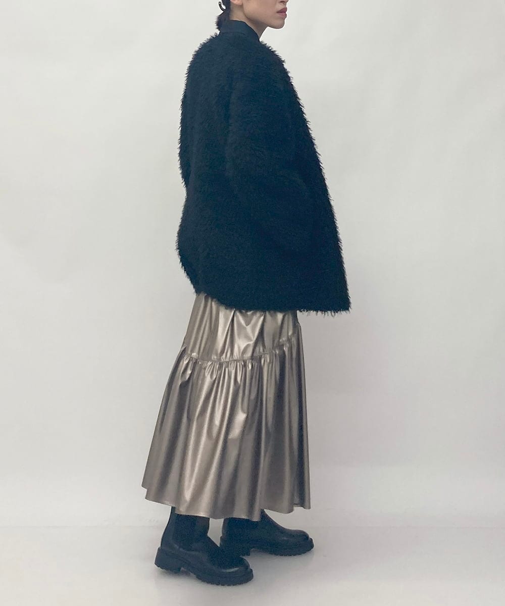 ZMUAW10320 al'aise modulation(アレーズモジュレーション) 【2WAY】エコファーコート ブラック