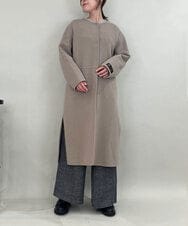 ZMUCE20430 al'aise modulation(アレーズモジュレーション) サイドスリットノーカラーロングコート ベージュ