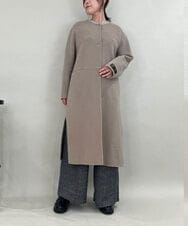 ZMUCE20430 al'aise modulation(アレーズモジュレーション) サイドスリットノーカラーロングコート ベージュ