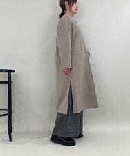 ZMUCE20430 al'aise modulation(アレーズモジュレーション) サイドスリットノーカラーロングコート ベージュ