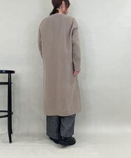 ZMUCE20430 al'aise modulation(アレーズモジュレーション) サイドスリットノーカラーロングコート ベージュ