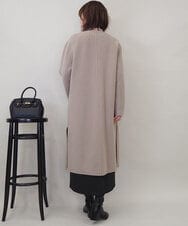 ZMUCE20430 al'aise modulation(アレーズモジュレーション) サイドスリットノーカラーロングコート ベージュ