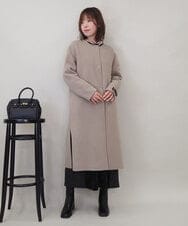 ZMUCE20430 al'aise modulation(アレーズモジュレーション) サイドスリットノーカラーロングコート ベージュ