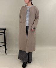 ZMUCE20430 al'aise modulation(アレーズモジュレーション) サイドスリットノーカラーロングコート ベージュ