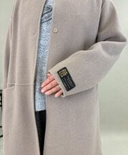 ZMUCE20430 al'aise modulation(アレーズモジュレーション) サイドスリットノーカラーロングコート ベージュ