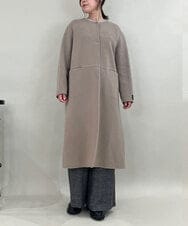 ZMUCE20430 al'aise modulation(アレーズモジュレーション) サイドスリットノーカラーロングコート ベージュ