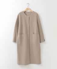 ZMUCE20430 al'aise modulation(アレーズモジュレーション) サイドスリットノーカラーコート ベージュ
