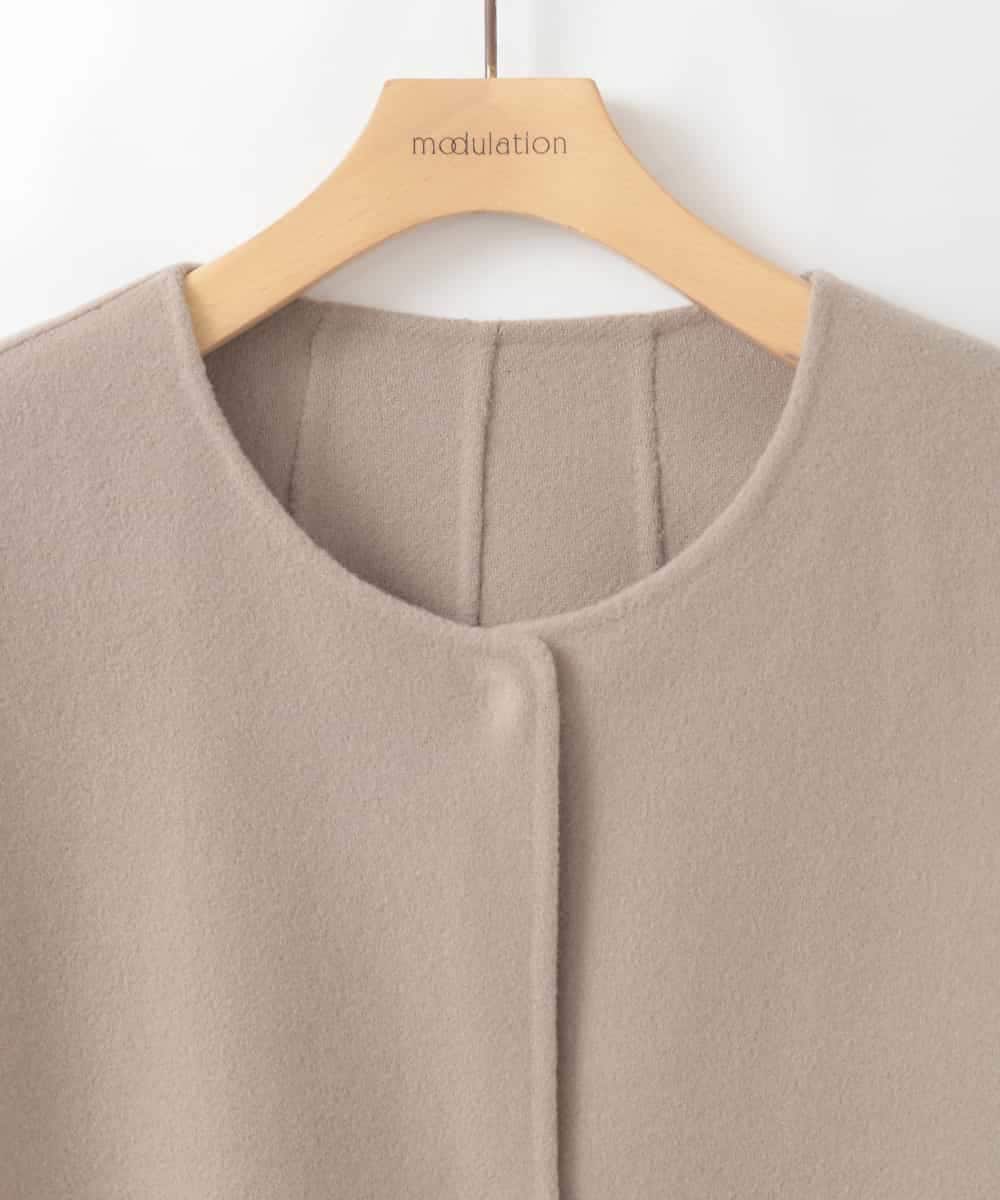 ZMUCE20430 al'aise modulation(アレーズモジュレーション) サイドスリットノーカラーコート ベージュ