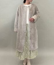 ZMUCE21280 al'aise modulation(アレーズモジュレーション) ファーキルティングフードコート ベージュ