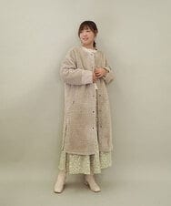 ZMUCE21280 al'aise modulation(アレーズモジュレーション) ファーキルティングフードコート ベージュ