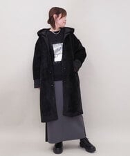 ZMUCE21280 al'aise modulation(アレーズモジュレーション) ファーキルティングフードコート ブラック