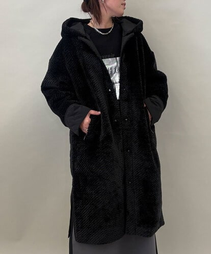 ZMUCE21280 al'aise modulation ファーキルティングフードコート