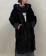 ZMUCE21280 al'aise modulation(アレーズモジュレーション) ファーキルティングフードコート ブラック