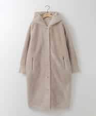 ZMUCE21280 al'aise modulation(アレーズモジュレーション) ファーキルティングフードコート ベージュ