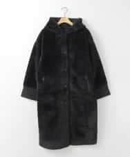 ZMUCE21280 al'aise modulation(アレーズモジュレーション) ファーキルティングフードコート ブラック