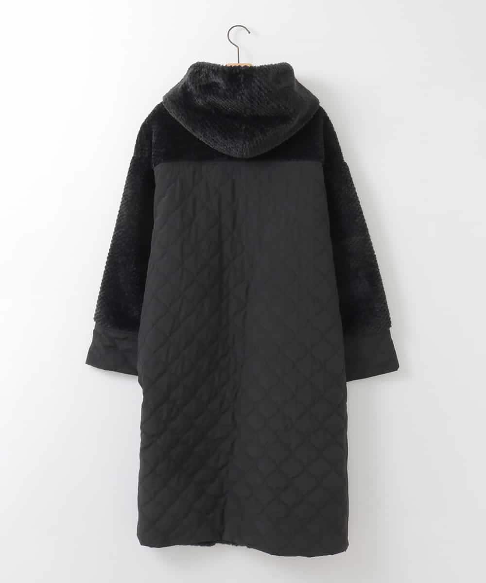 ZMUCE21280 al'aise modulation(アレーズモジュレーション) ファーキルティングフードコート ブラック