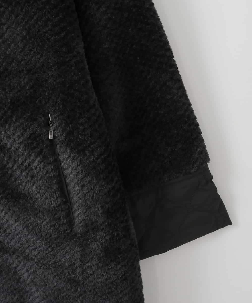 ZMUCE21280 al'aise modulation(アレーズモジュレーション) ファーキルティングフードコート ブラック