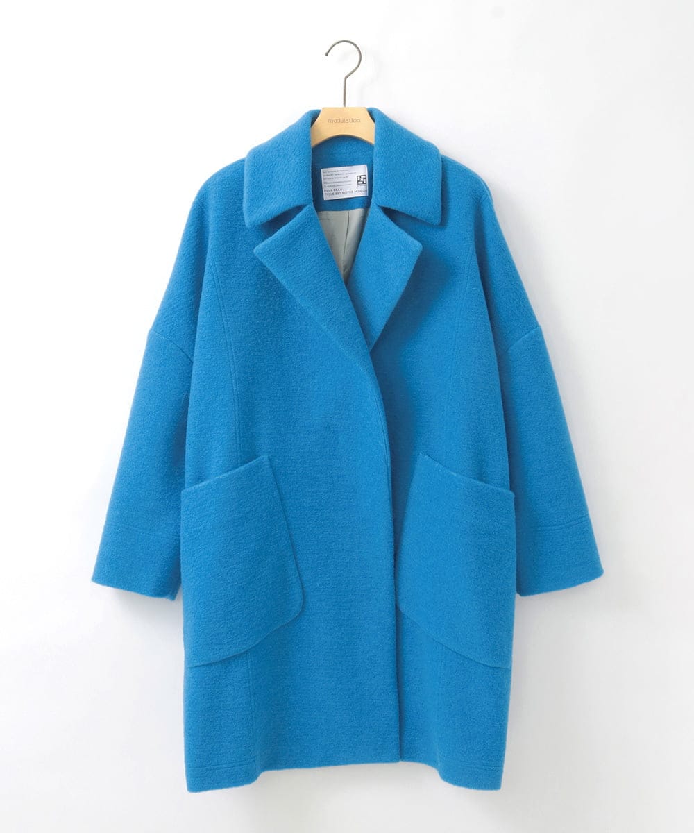 ZMUCE24360 al'aise modulation(アレーズモジュレーション) BIGポケットオーバーシルエットコート ライトブルー