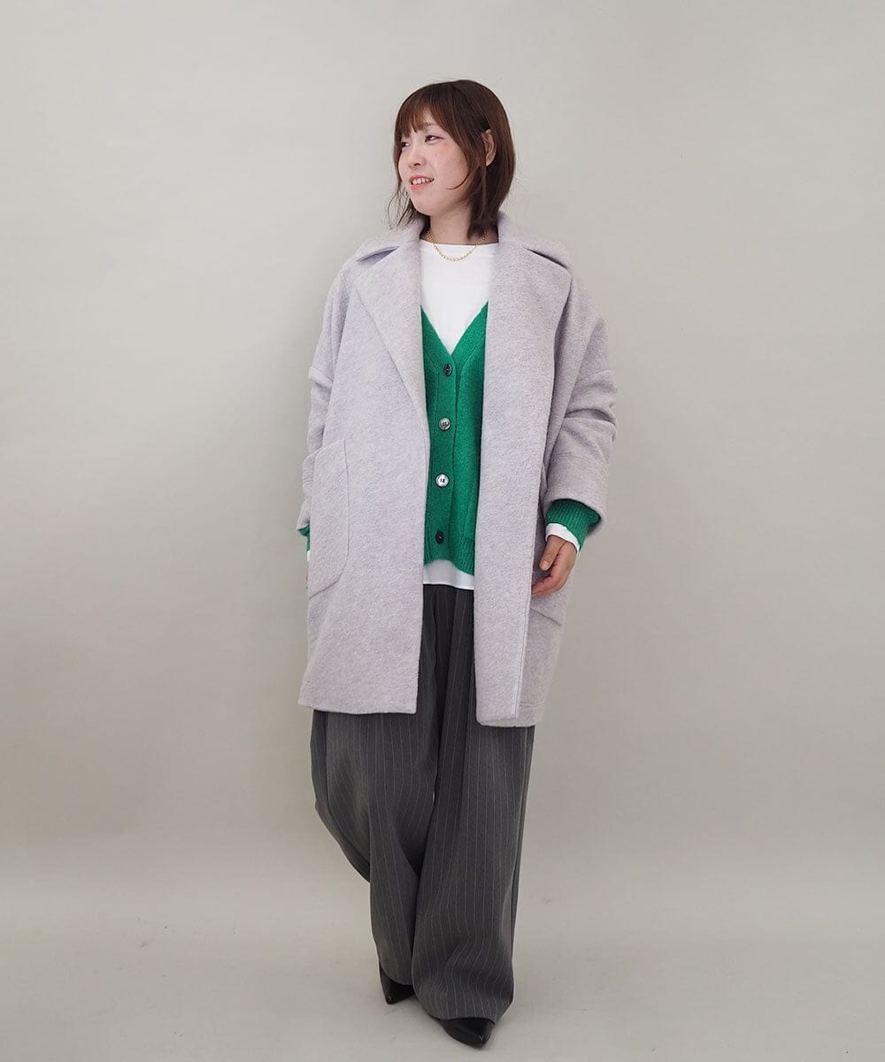 ZMUCE24360 al'aise modulation(アレーズモジュレーション) BIGポケットオーバーシルエットコート ホワイト