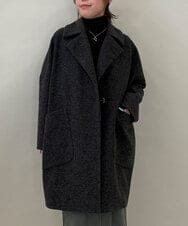 ZMUCE24360 al'aise modulation(アレーズモジュレーション) BIGポケットオーバーシルエットコート ブラック