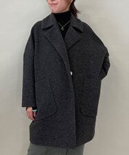 ZMUCE24360 al'aise modulation(アレーズモジュレーション) BIGポケットオーバーシルエットコート ブラック