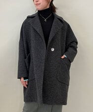 ZMUCE24360 al'aise modulation(アレーズモジュレーション) BIGポケットオーバーシルエットコート ブラック