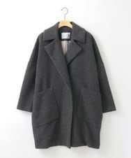 ZMUCE24360 al'aise modulation(アレーズモジュレーション) BIGポケットオーバーシルエットコート ブラック