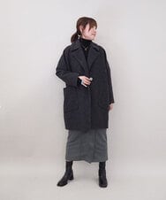 ZMUCE24360 al'aise modulation(アレーズモジュレーション) BIGポケットオーバーシルエットコート ブラック