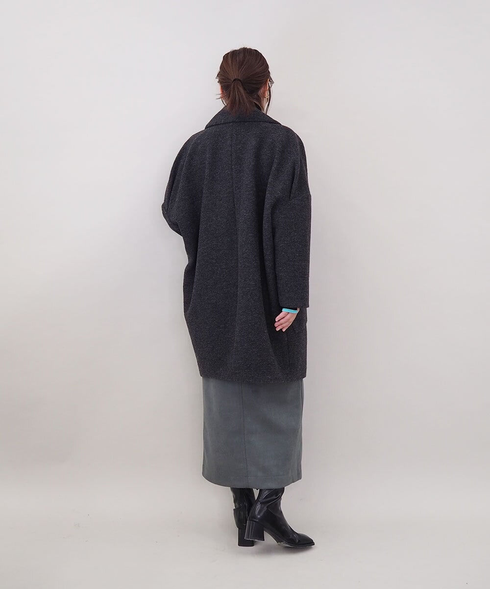 ZMUCE24360 al'aise modulation(アレーズモジュレーション) BIGポケットオーバーシルエットコート ブラック