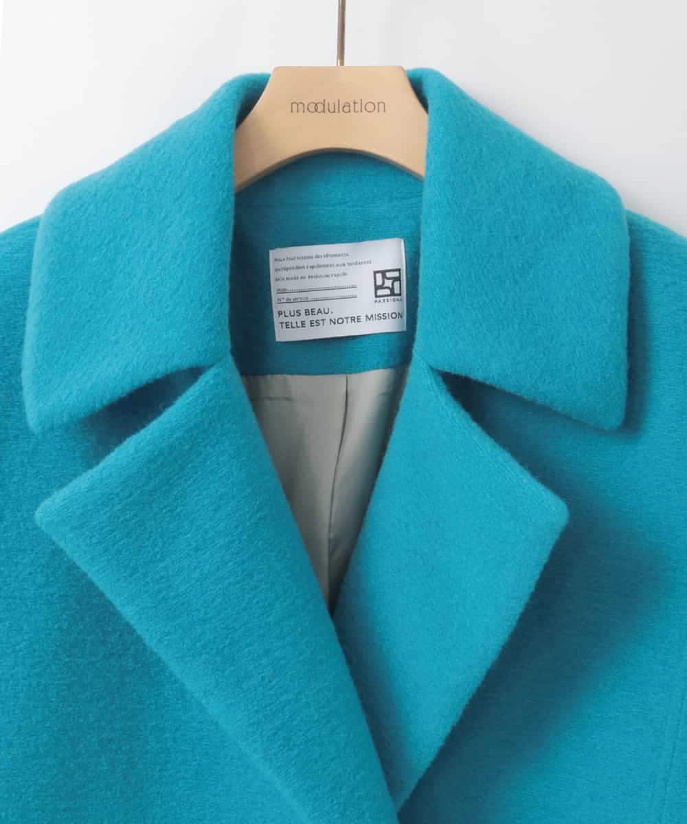 ZMUCE24360 al'aise modulation(アレーズモジュレーション) BIGポケットオーバーシルエットコート ライトブルー