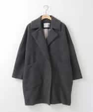 ZMUCE24360 al'aise modulation(アレーズモジュレーション) BIGポケットオーバーシルエットコート ブラック