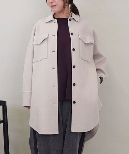 ZMUCE25310 al'aise modulation ウールブレンドシャツコート