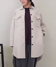 ZMUCE25310 al'aise modulation(アレーズモジュレーション) ウールブレンドシャツコート ベージュ